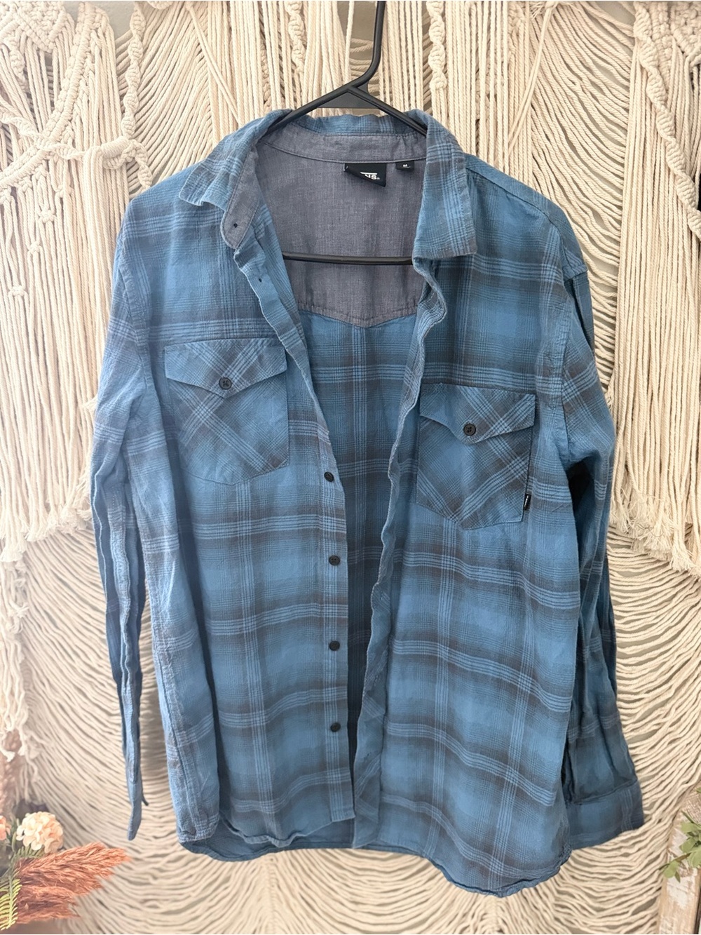 Vans Blue Plaid Lightweight Shirt Jacket